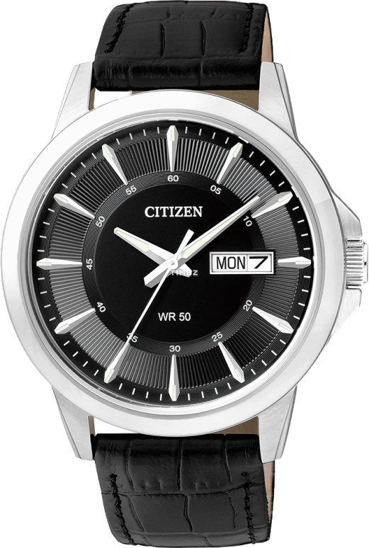 Citizen,Quartz 41mm,41mm,Stainless Steel,Black,Quartz,In-house Caliber,Hardlex,Crystal Glass,BF2011,BF2011-01EB