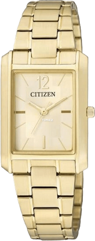 Citizen,Quartz 22mm,22mm,Stainless Steel,Gold,Quartz,Sapphire,Crystal Glass,Square,ER0192,ER0192-55P