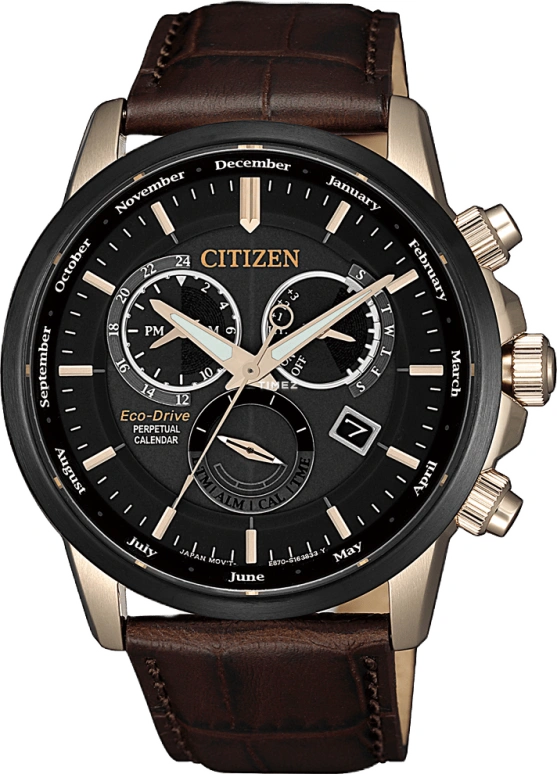 Citizen,Eco-Drive 41mm,41mm,Stainless Steel,Rose Gold,Black,Quartz,In-house Caliber,Sapphire,Crystal Glass,BL8156,BL8156-12E