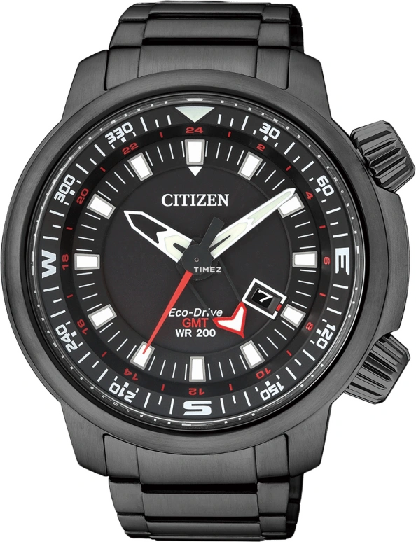 Citizen,Eco-Drive 49mm,49mm,Stainless Steel,Black,Crystal Glass,BJ7086,BJ7086-57E