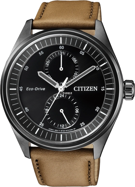 Citizen,Eco-Drive 42.80mm,42.80mm,Stainless Steel,Black,Quartz,In-house Caliber,Hardlex,Crystal Glass,BU3018,BU3018-17E