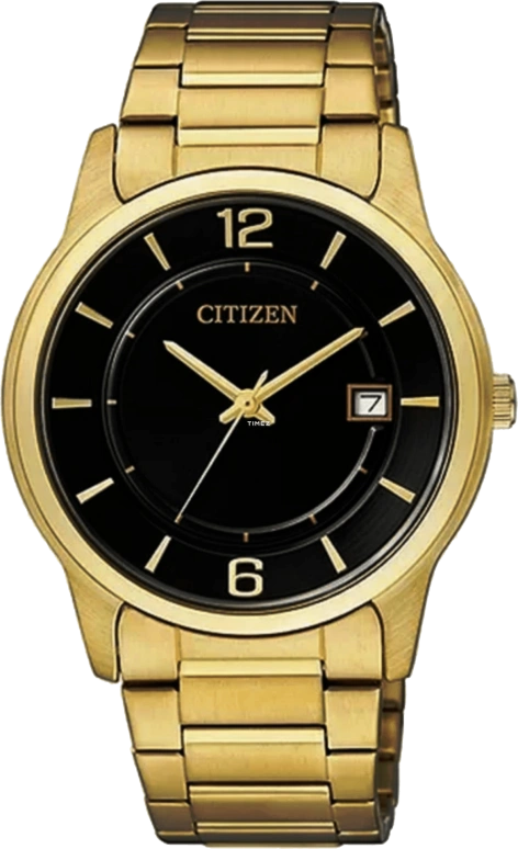 Citizen,Quartz 39mm,39mm,Stainless Steel,Yellow Gold,Black,Quartz,Day,Sapphire,Crystal Glass,BD0023,BD0023-56E