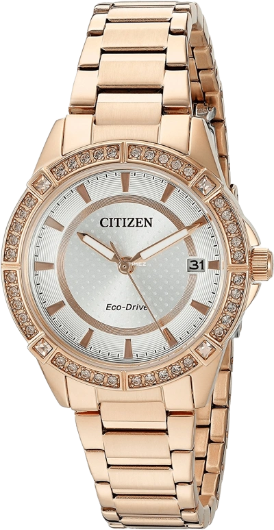 Citizen,Other 34mm,34mm,Stainless Steel,Rose Gold,Silver,Quartz,FE6063,FE6063-53A