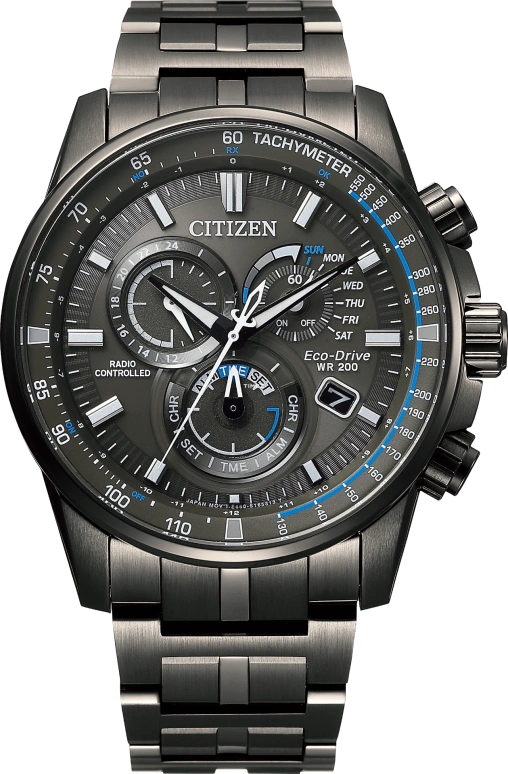 Citizen,Eco-Drive 43mm,43mm,Stainless Steel,Black,Quartz,In-house Caliber,Sapphire,CB5887,CB5887-55H