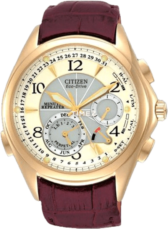 Citizen,Eco-Drive 42mm,42mm,Stainless Steel,Beige,Yellow,Quartz,In-house Caliber,Crystal Glass,BL9008,BL9008-31A