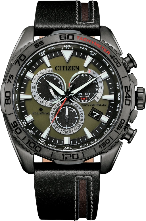 Citizen,Eco-Drive 45mm,45mm,Stainless Steel,Green,Quartz,In-house Caliber,Sapphire,CB5037,CB5037-17X