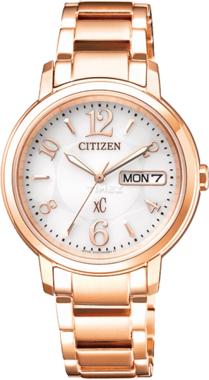 Citizen,Eco-Drive 32.50mm,32.50mm,Stainless Steel,White,Sapphire,Crystal Glass,Pink Gold,Gold,EW2422,EW2422-55AB