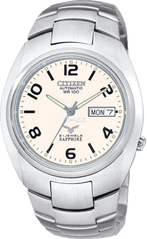 Citizen,Other 38mm,38mm,Stainless Steel,White,Sapphire,Crystal Glass,Open,NH8120,NH8120-59AB