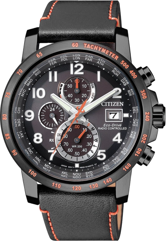 Citizen,Other 43mm,43mm,Stainless Steel,Black,Quartz,AT8125,AT8125-05E