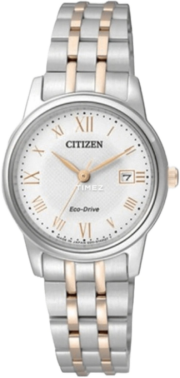 Citizen,Eco-Drive 27.60mm,27.60mm,Stainless Steel,White,Sapphire,Crystal Glass,EW2314,EW2314-58A