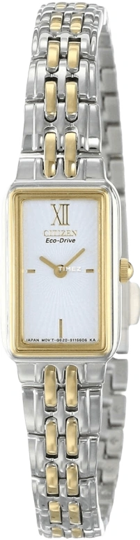 Citizen,Eco-Drive 23x12mm,23x12mm,Stainless Steel,White,Quartz,Sapphire,Crystal Glass,Square,EG2824,EG2824-55A