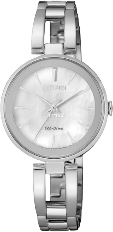 Citizen,Eco-Drive 28mm,28mm,Stainless Steel,White,Quartz,In-house Caliber,Sapphire,Crystal Glass,EM0631,EM0631-83D