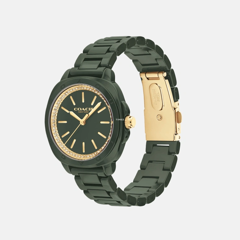 COACH,Kitt 34mm,34mm,Ceramic,Green,Quartz,Hardlex,Round,14504404