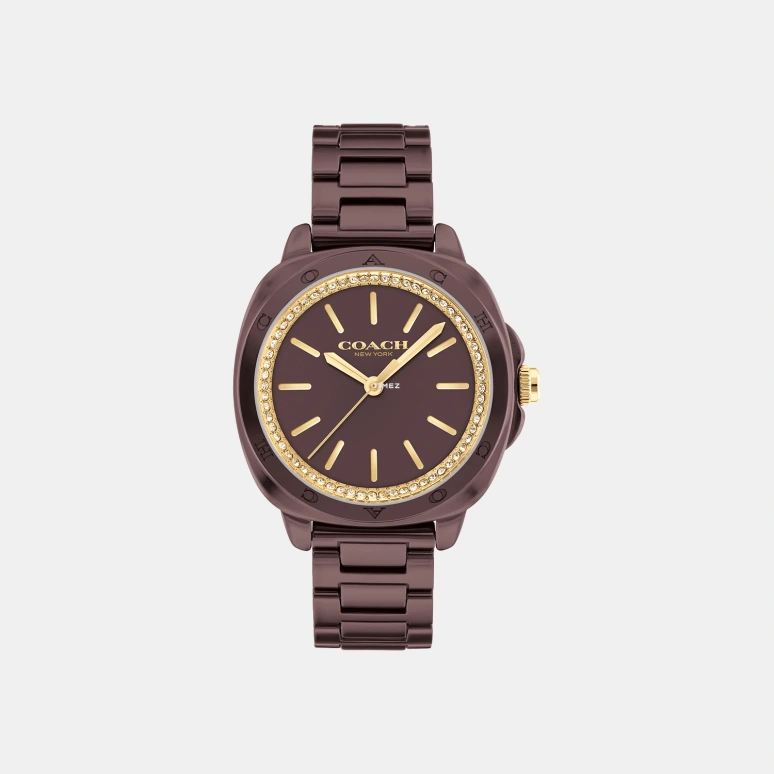 COACH,Kitt 34mm,34mm,Ceramic,Burgundy,Quartz,Hardlex,Round,14504403