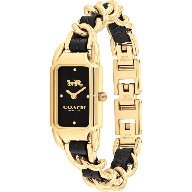 COACH,Cadie 17.50x28.50mm,17.50x28.50mm,Stainless Steel,Black,Quartz,Hardlex,Rectangular,14504281