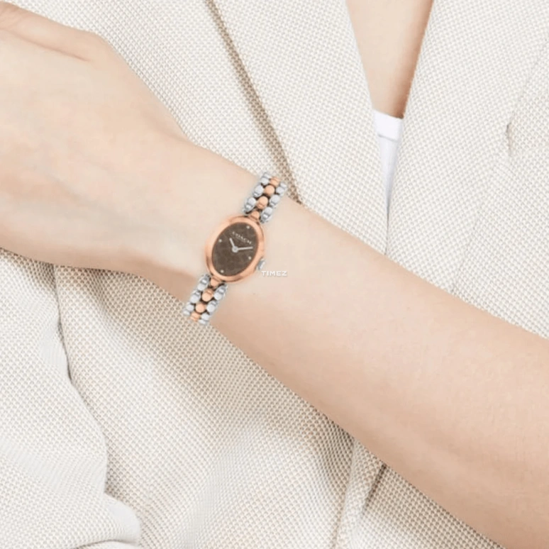 COACH,Sammy 22.50mm,22.50mm,Stainless Steel,Brown,Quartz,Oval,Rose Gold,14504542