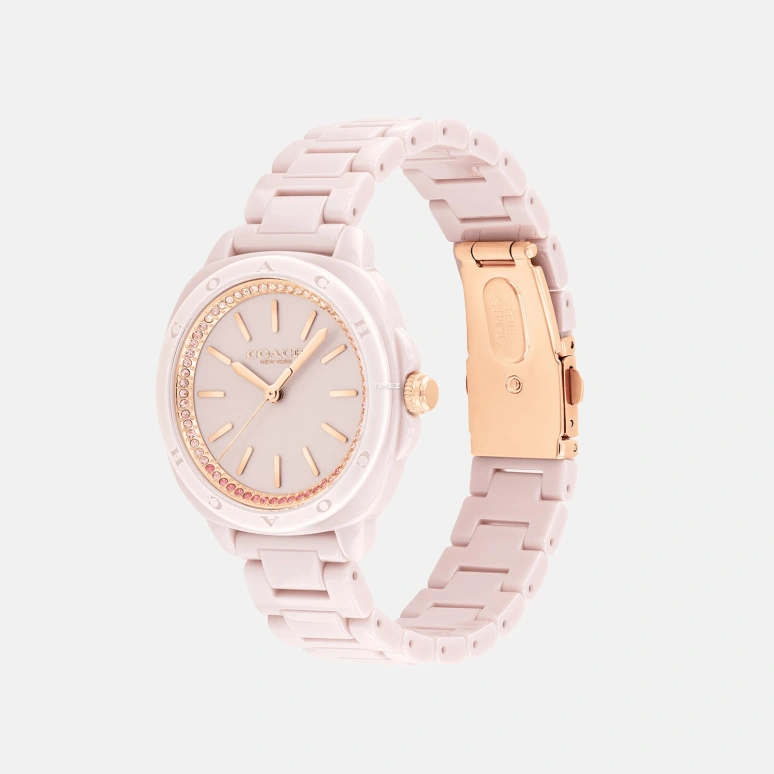 COACH,Kitt 34mm,34mm,Ceramic,Pink,Quartz,Hardlex,Round,14504402