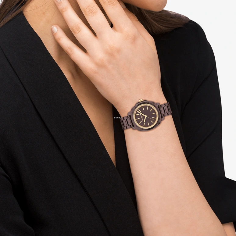 COACH,Kitt 34mm,34mm,Ceramic,Burgundy,Quartz,Hardlex,Round,14504403
