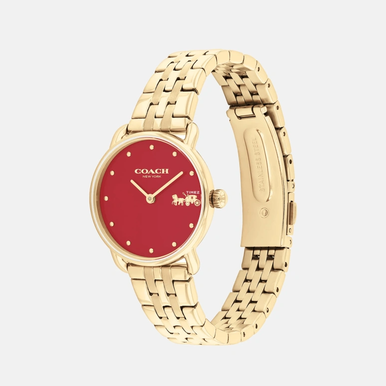 COACH,Elliot 28mm,28mm,Stainless Steel,Red,Quartz,Hardlex,Round,14504445
