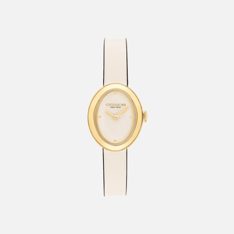 COACH,Sammy 22mm,22mm,Stainless Steel,Cream,Quartz,Hardlex,Oval,14504422