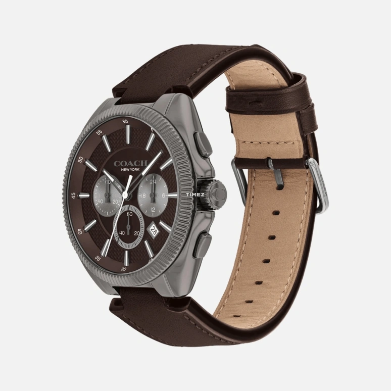 COACH,Jackson 45mm,45mm,Stainless Steel,Brown,Grey,Quartz,Chronograph,Day,14602686