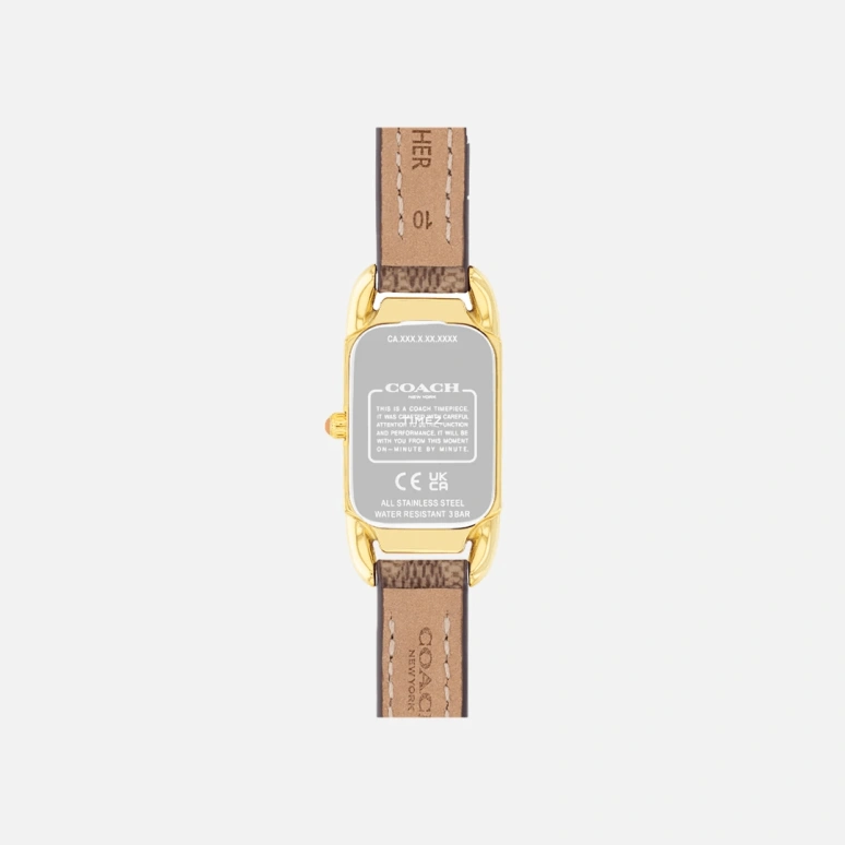 COACH,Cadie 17.50x28.50mm,17.50x28.50mm,Stainless Steel,Gold,Quartz,Hardlex,Rectangular,14504192