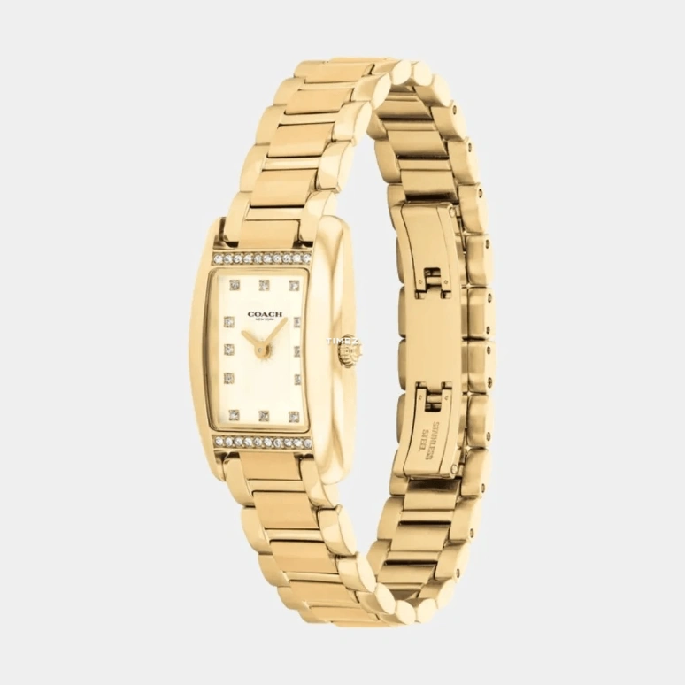 COACH,Reese 20mm,20mm,Stainless Steel,Gold,Quartz,Hardlex,Rectangular,14504588