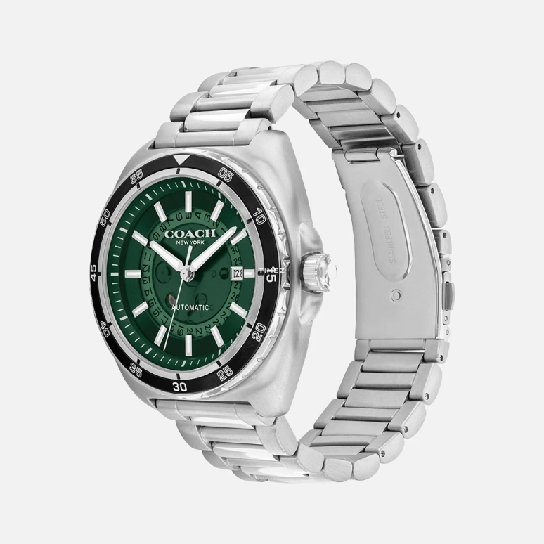 COACH,Charter 44mm,44mm,Stainless Steel,Green,Quartz,Day,Hardlex,14602713