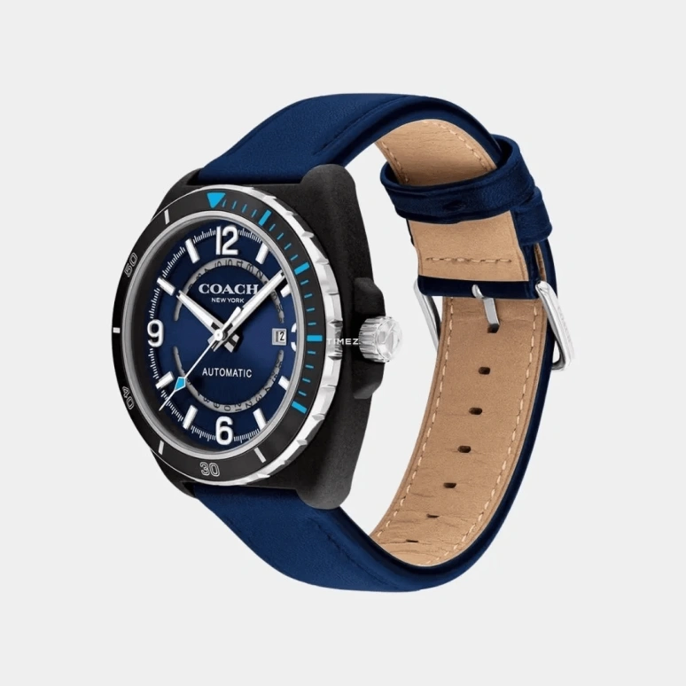 COACH,Charter 44.50mm,44.50mm,Stainless Steel,Blue,Automatic,Day,Hardlex,14602736