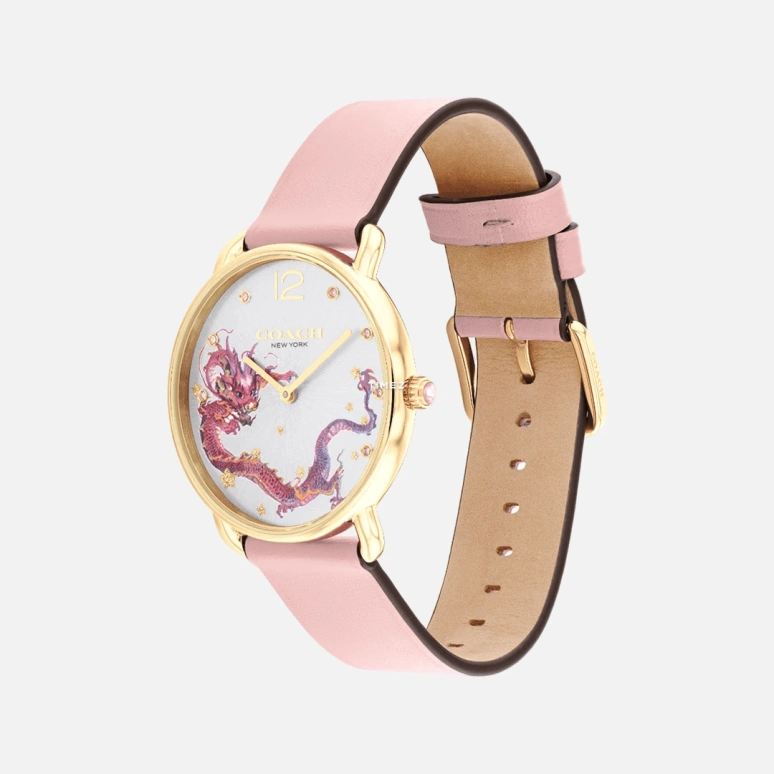 COACH,Elliot 36mm,36mm,Stainless Steel,Silver,Pink,Quartz,Hardlex,Round,14504248