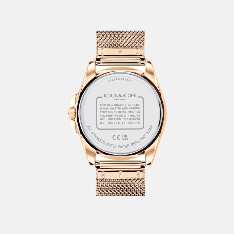 COACH,Greyson 36mm,36mm,Stainless Steel,Rose Gold,Quartz,Hardlex,Round,14504143