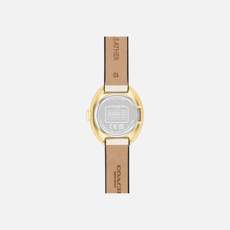 COACH,Sammy 22mm,22mm,Stainless Steel,Cream,Quartz,Hardlex,Oval,14504422