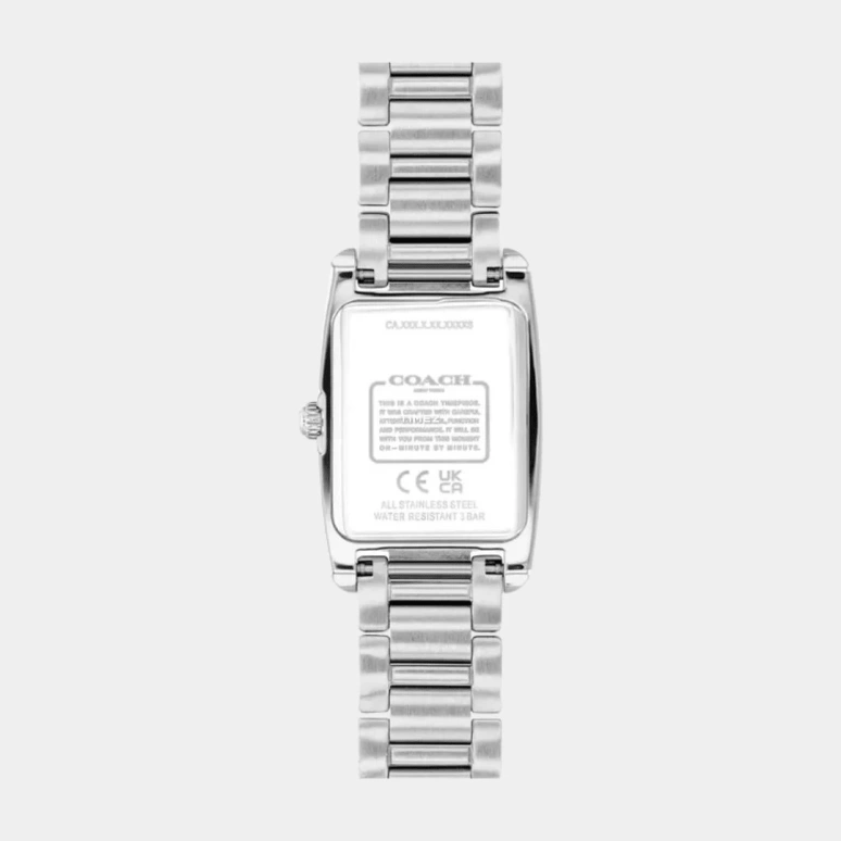 COACH,Reese 20mm,20mm,Stainless Steel,White,Quartz,Hardlex,Rectangular,14504587