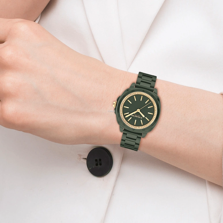 COACH,Kitt 34mm,34mm,Ceramic,Green,Quartz,Hardlex,Round,14504404