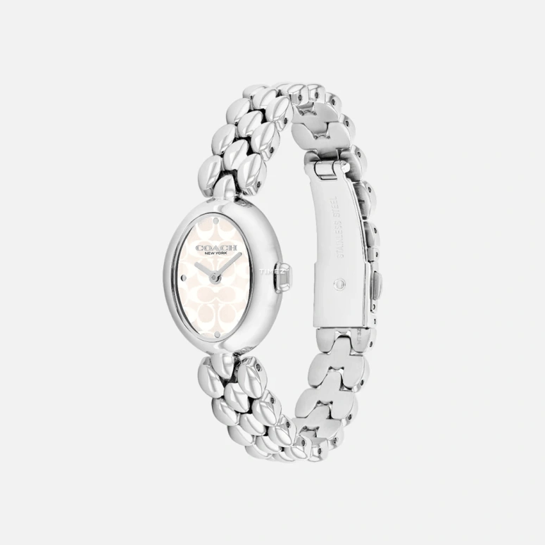 COACH,Sammy 22mm,22mm,Stainless Steel,Silver White,Quartz,Hardlex,Oval,14504416