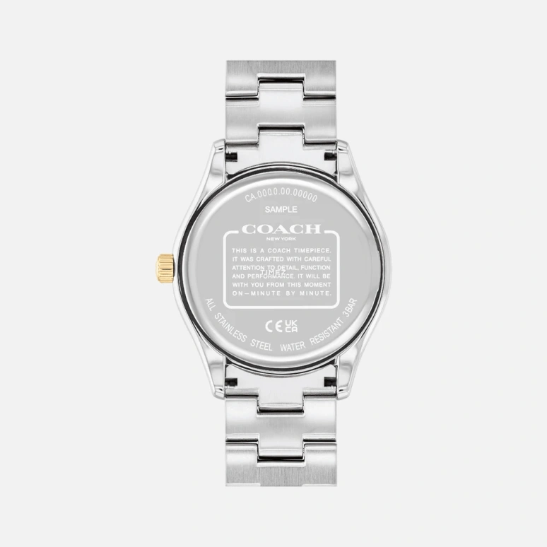 COACH,Brooks 38mm,38mm,Stainless Steel,Silver,Quartz,Hardlex,Round,14400034