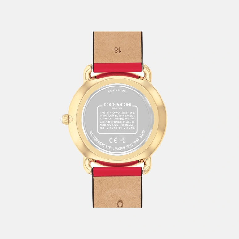 COACH,Elliot 36mm,36mm,Stainless Steel,Red,Quartz,Hardlex,Round,14504386