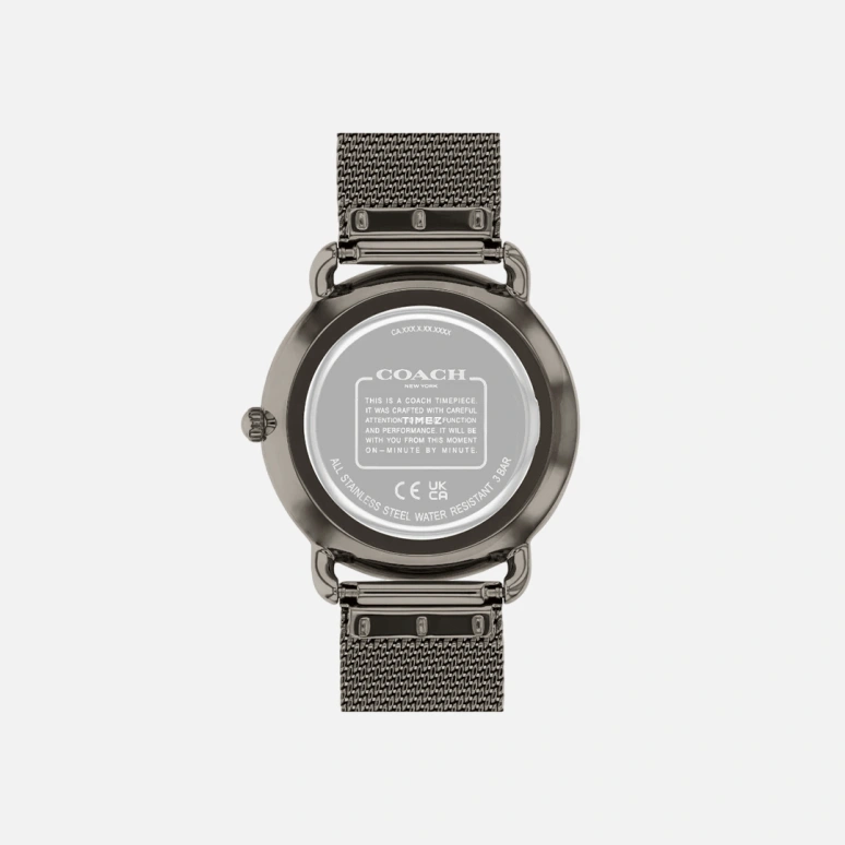 COACH,Elliot 36mm,36mm,Stainless Steel,Grey,Quartz,Hardlex,Round,14504210