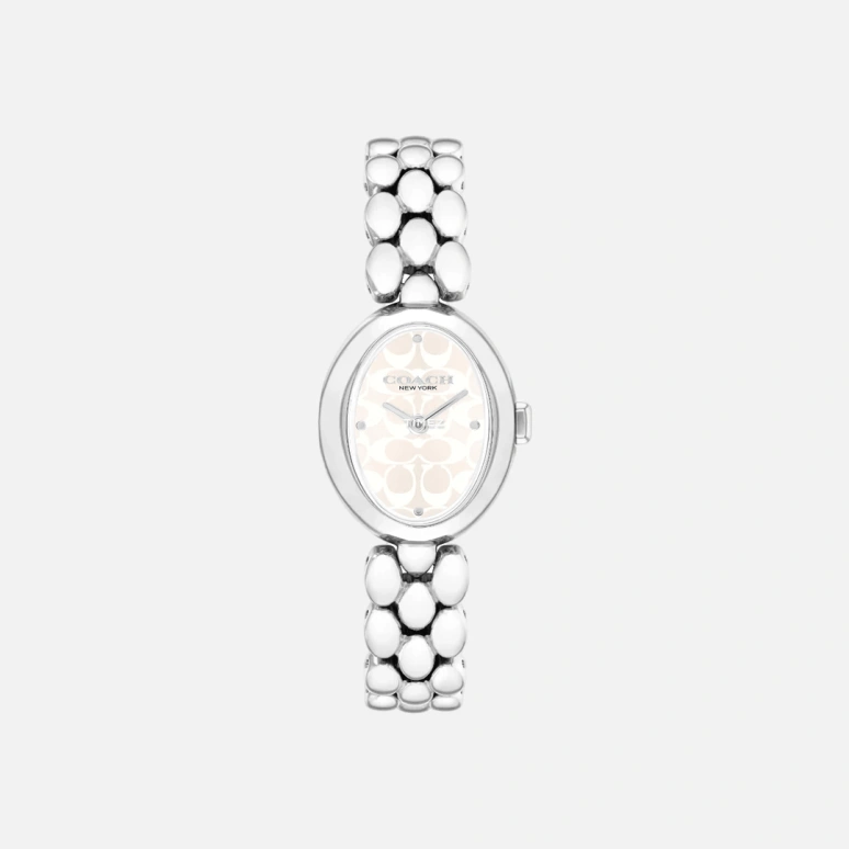 COACH,Sammy 22mm,22mm,Stainless Steel,Silver White,Quartz,Hardlex,Oval,14504416