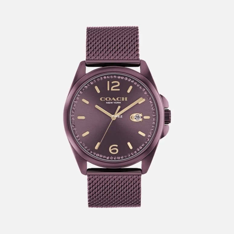 COACH,Greyson 41mm,41mm,Ceramic,Purple,Quartz,Day,Hardlex,14504252