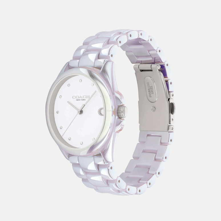 COACH,Greyson 36mm,36mm,Ceramic,White,Quartz,Hardlex,Round,14504390
