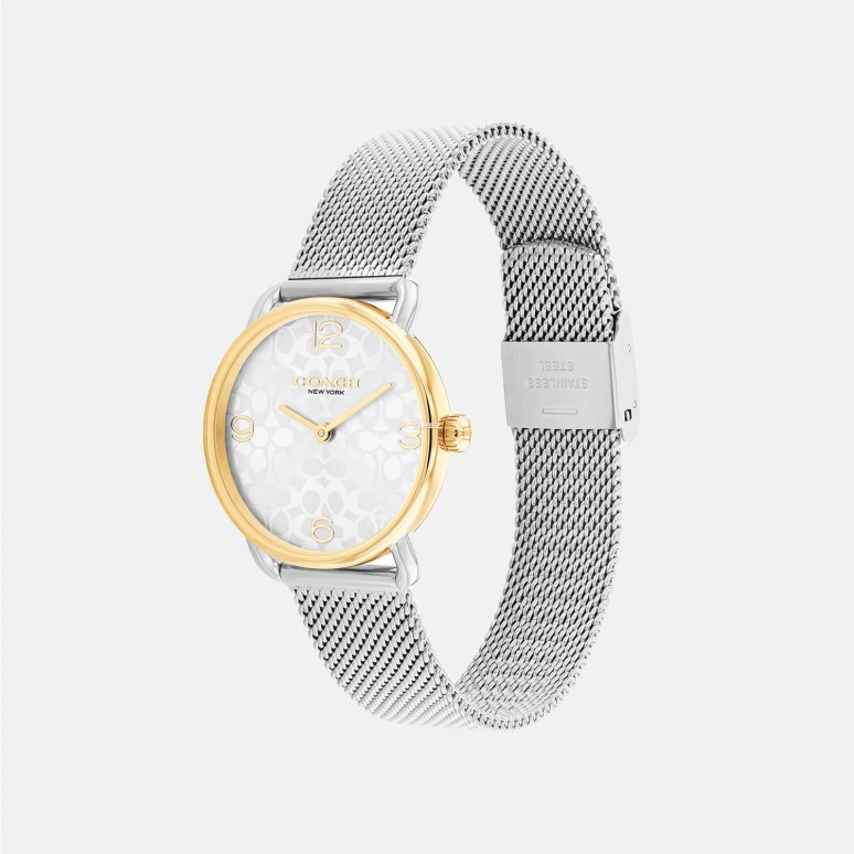 COACH,Elliot 28mm,28mm,Stainless Steel,White,Quartz,Hardlex,Round,14000115