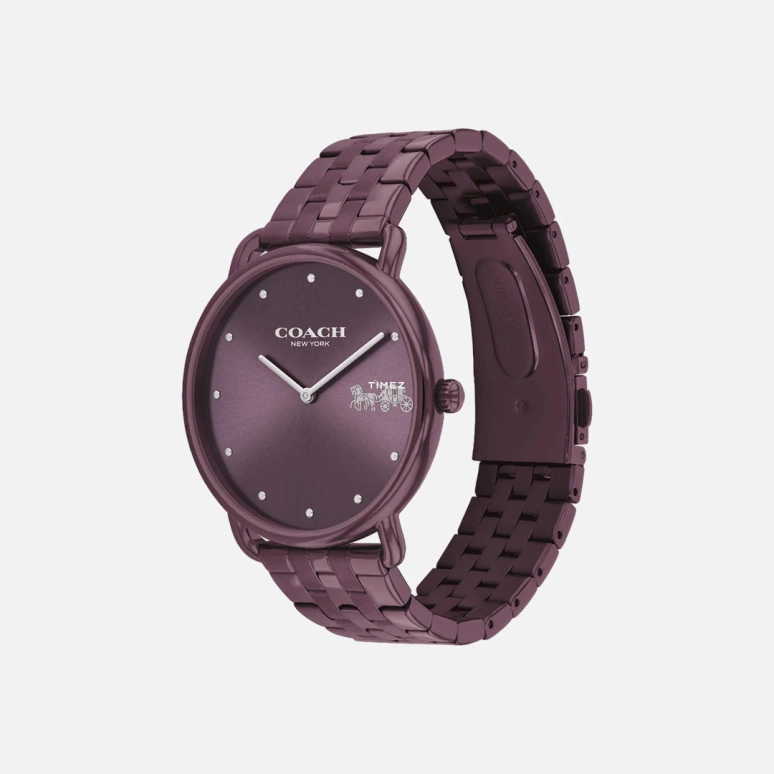 COACH,Elliot 41mm,41mm,Stainless Steel,Purple,Quartz,Hardlex,Round,14504298