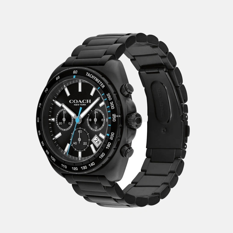 COACH,Charter 22x45mm,22x45mm,Stainless Steel,Black,Quartz,Chronograph,Day,14602705