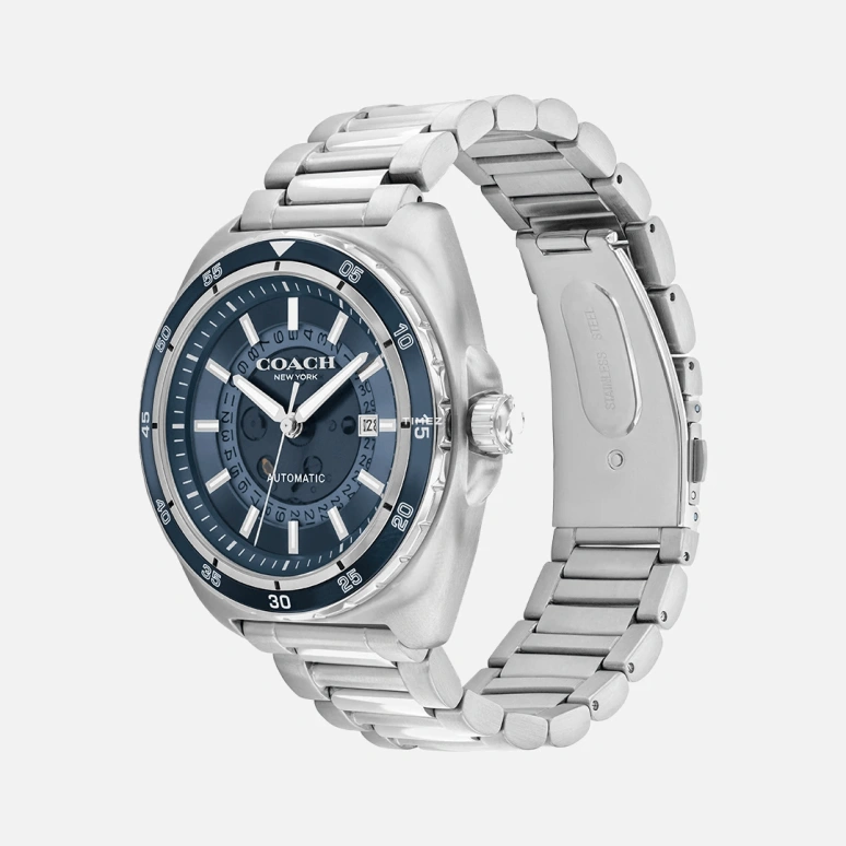 COACH,Charter 44mm,44mm,Stainless Steel,Blue,Quartz,Day,Hardlex,14602711