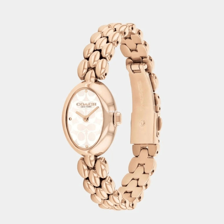 COACH,Sammy 22.50mm,22.50mm,Stainless Steel,White,Rose Gold,Quartz,Hardlex,Oval,14504418