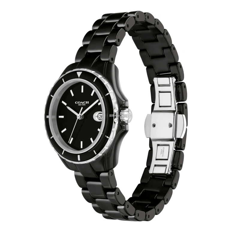 COACH,Preston 32mm,32mm,Stainless Steel,Ceramic,Black,Quartz,Day,Hardlex,14503805