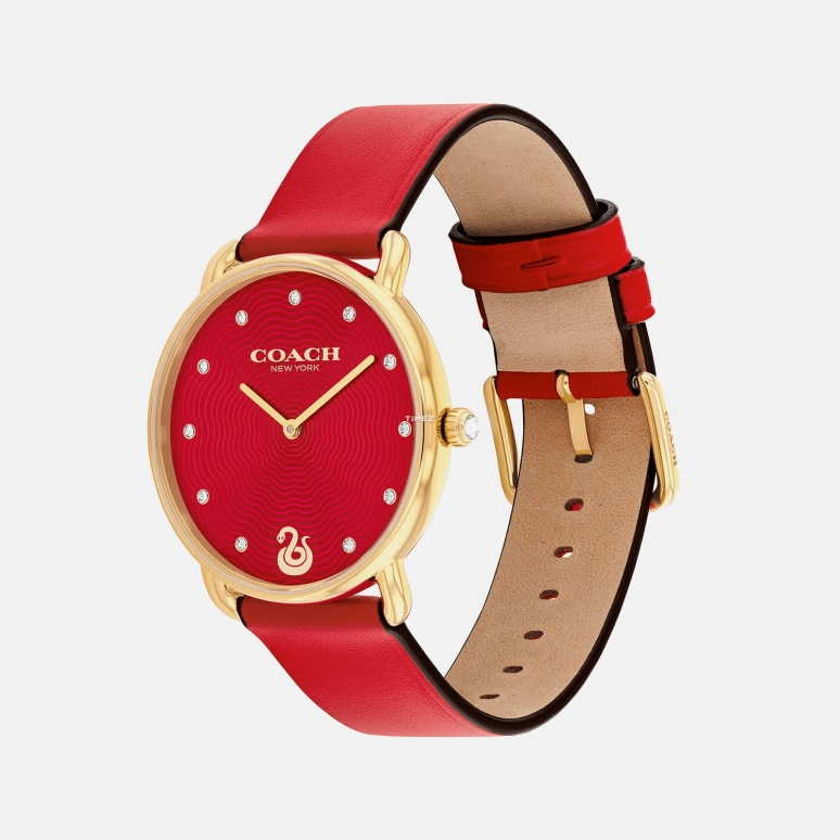 COACH,Elliot 36mm,36mm,Stainless Steel,Red,Quartz,Hardlex,Round,14504386