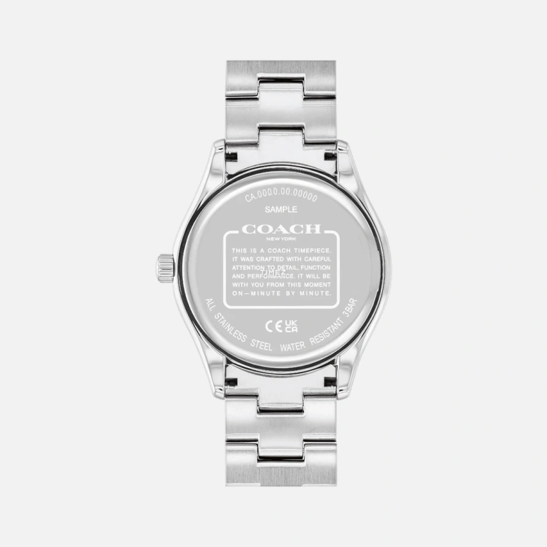 COACH,Brooks 38mm,38mm,Stainless Steel,Silver,Quartz,Hardlex,Round,14400033