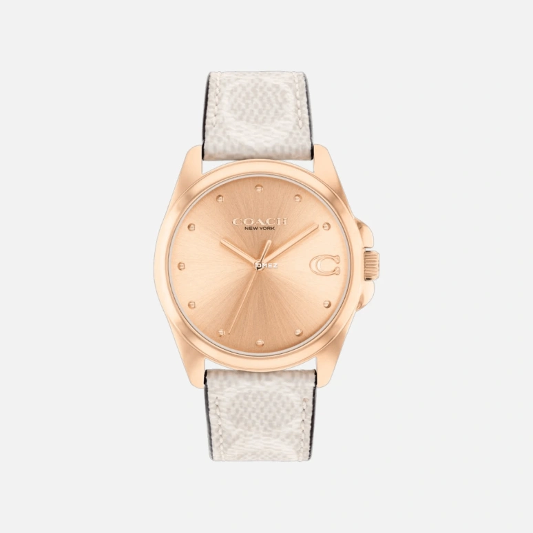 COACH,Greyson 36mm,36mm,Stainless Steel,Rose Gold,Quartz,Hardlex,Round,14504113